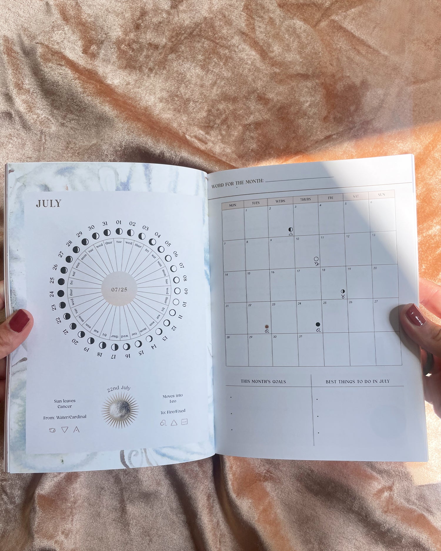 July 2025 mid year diary 2025 2026 inside pages calendar planning tools moon phases